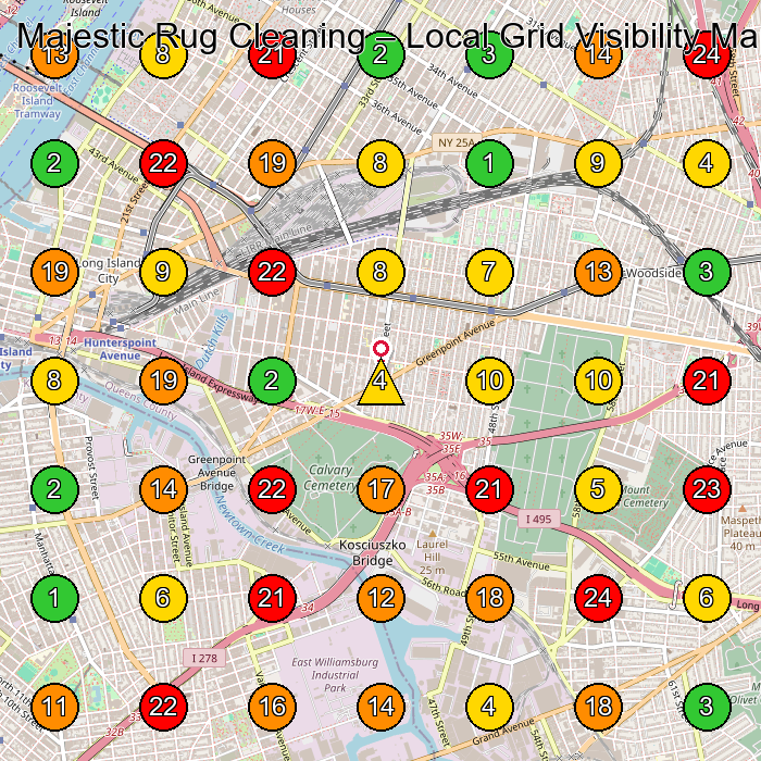 Majestic Rug Cleaning Carpet Cleaning Service GeoGrid ranking map for Long Island City NY